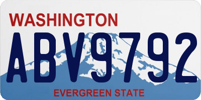 WA license plate ABV9792