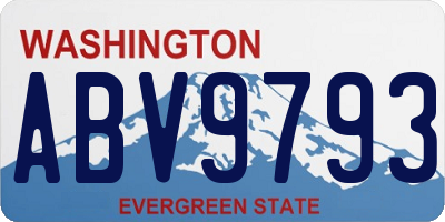 WA license plate ABV9793