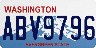 WA license plate ABV9796