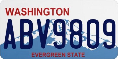 WA license plate ABV9809