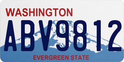 WA license plate ABV9812