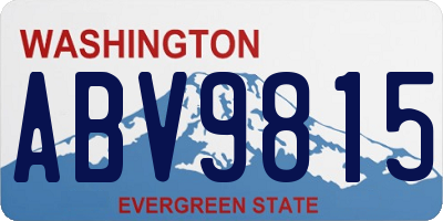 WA license plate ABV9815