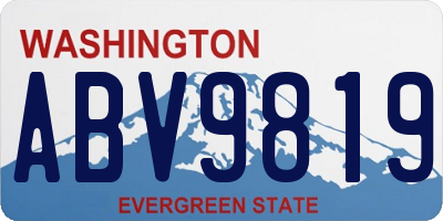 WA license plate ABV9819