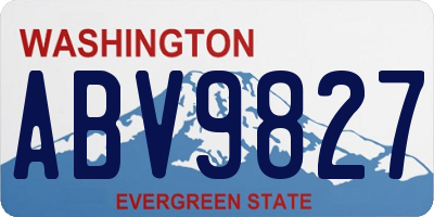 WA license plate ABV9827