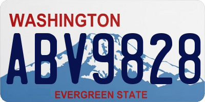 WA license plate ABV9828
