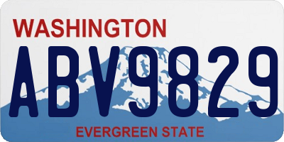 WA license plate ABV9829