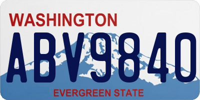 WA license plate ABV9840