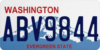 WA license plate ABV9844