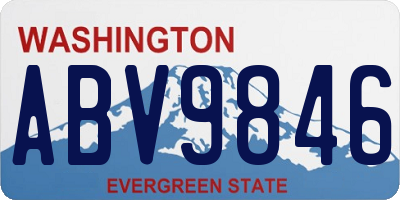 WA license plate ABV9846