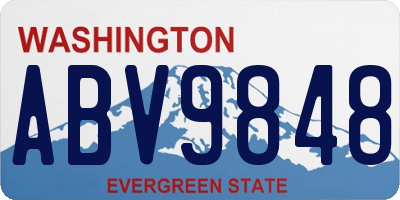 WA license plate ABV9848