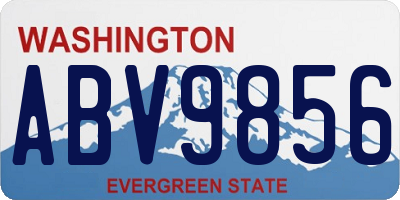 WA license plate ABV9856