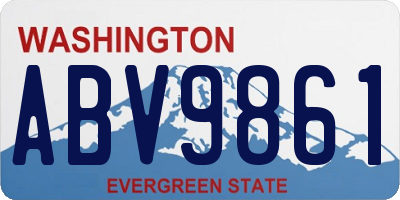 WA license plate ABV9861
