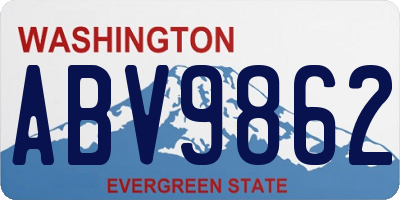 WA license plate ABV9862