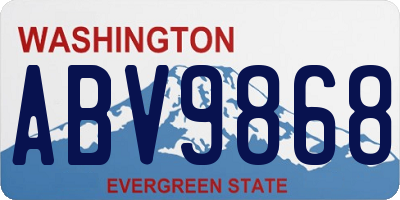 WA license plate ABV9868