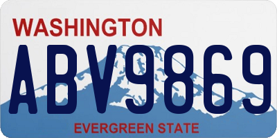 WA license plate ABV9869