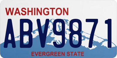 WA license plate ABV9871