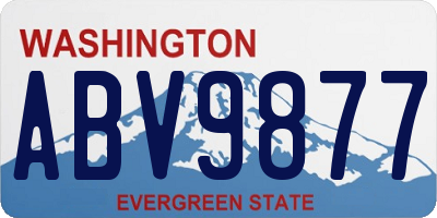 WA license plate ABV9877