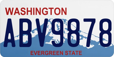 WA license plate ABV9878