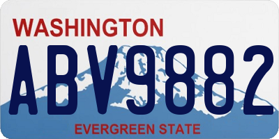 WA license plate ABV9882