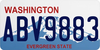 WA license plate ABV9883