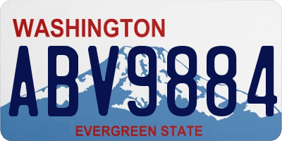 WA license plate ABV9884