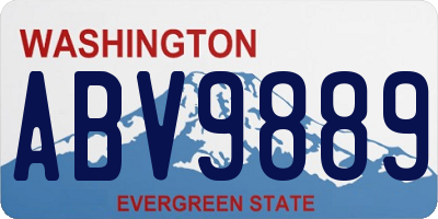 WA license plate ABV9889