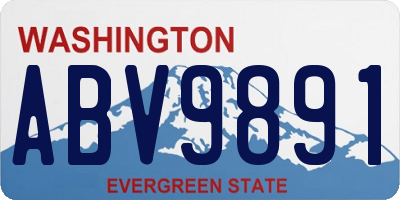 WA license plate ABV9891