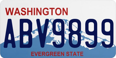 WA license plate ABV9899
