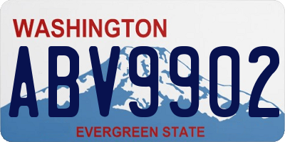 WA license plate ABV9902