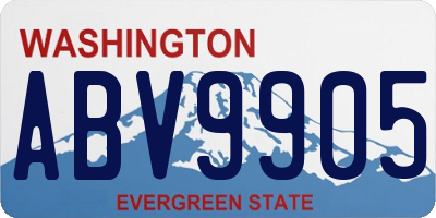 WA license plate ABV9905