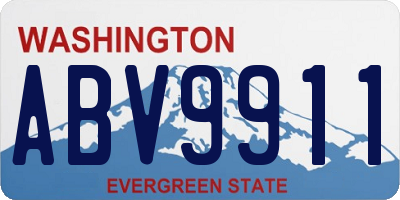 WA license plate ABV9911