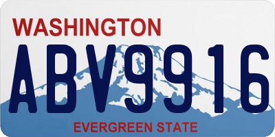 WA license plate ABV9916