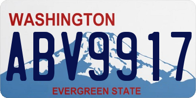 WA license plate ABV9917