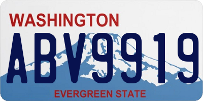 WA license plate ABV9919