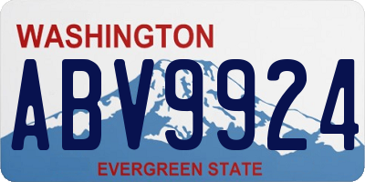 WA license plate ABV9924