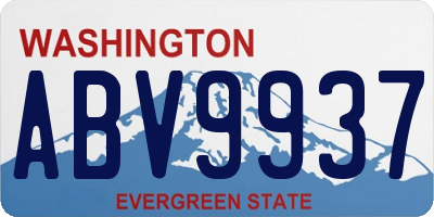 WA license plate ABV9937