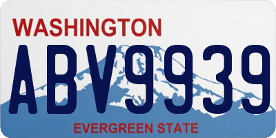 WA license plate ABV9939