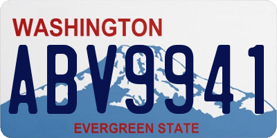 WA license plate ABV9941
