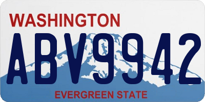 WA license plate ABV9942