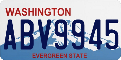 WA license plate ABV9945