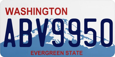 WA license plate ABV9950