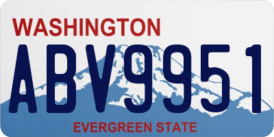 WA license plate ABV9951