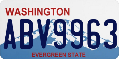 WA license plate ABV9963