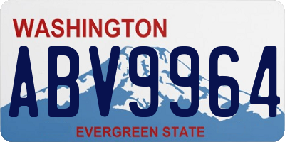WA license plate ABV9964