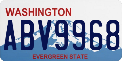 WA license plate ABV9968