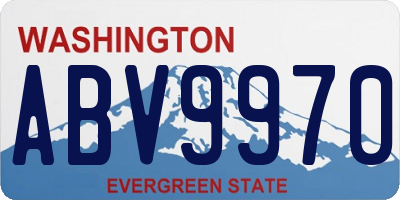 WA license plate ABV9970
