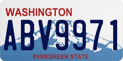 WA license plate ABV9971