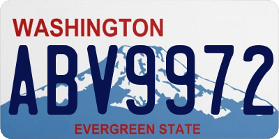 WA license plate ABV9972
