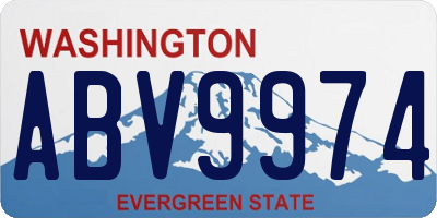 WA license plate ABV9974