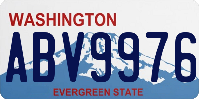 WA license plate ABV9976